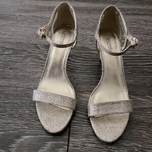 Michael Kors Gold Glitter 3.5 inch open toe heels size 8M
